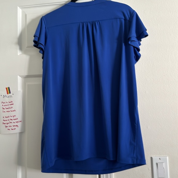 SUSAN GRAVER Women's M Blue Liquid Knit Basic Staple Modest Tunic Top - Picture 2 of 2